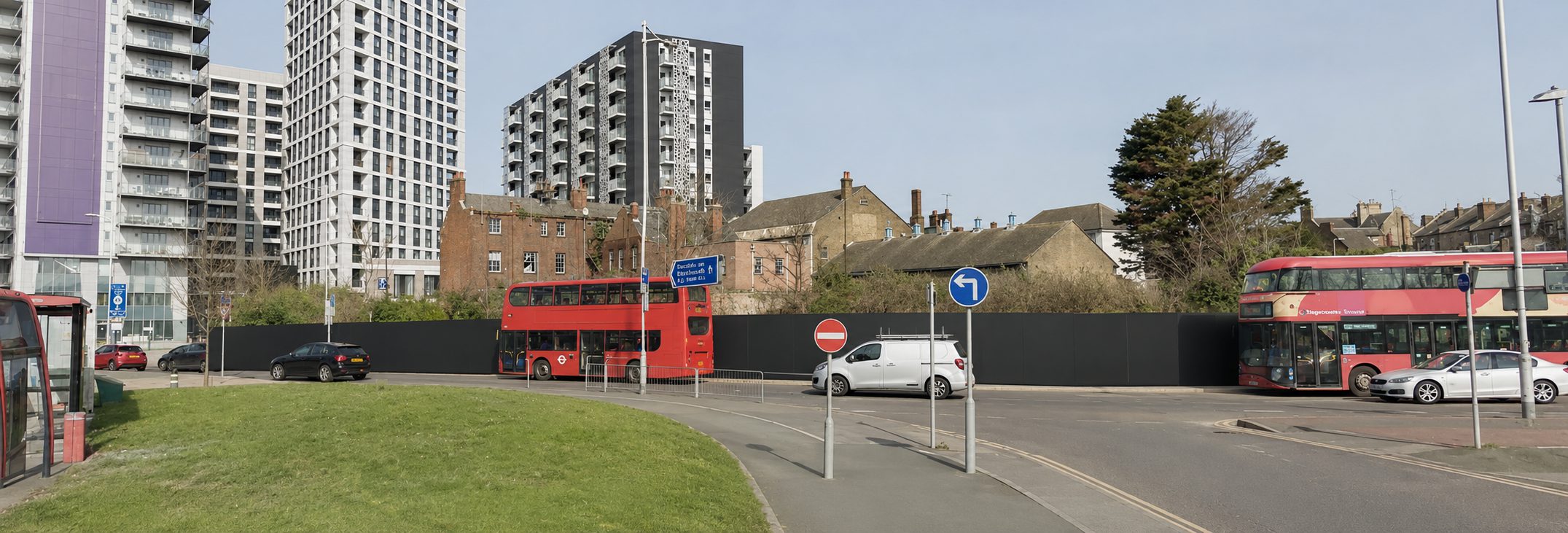 Mural wall on Ilford Hill, reached via Roden Street opposite Sainsbury's
