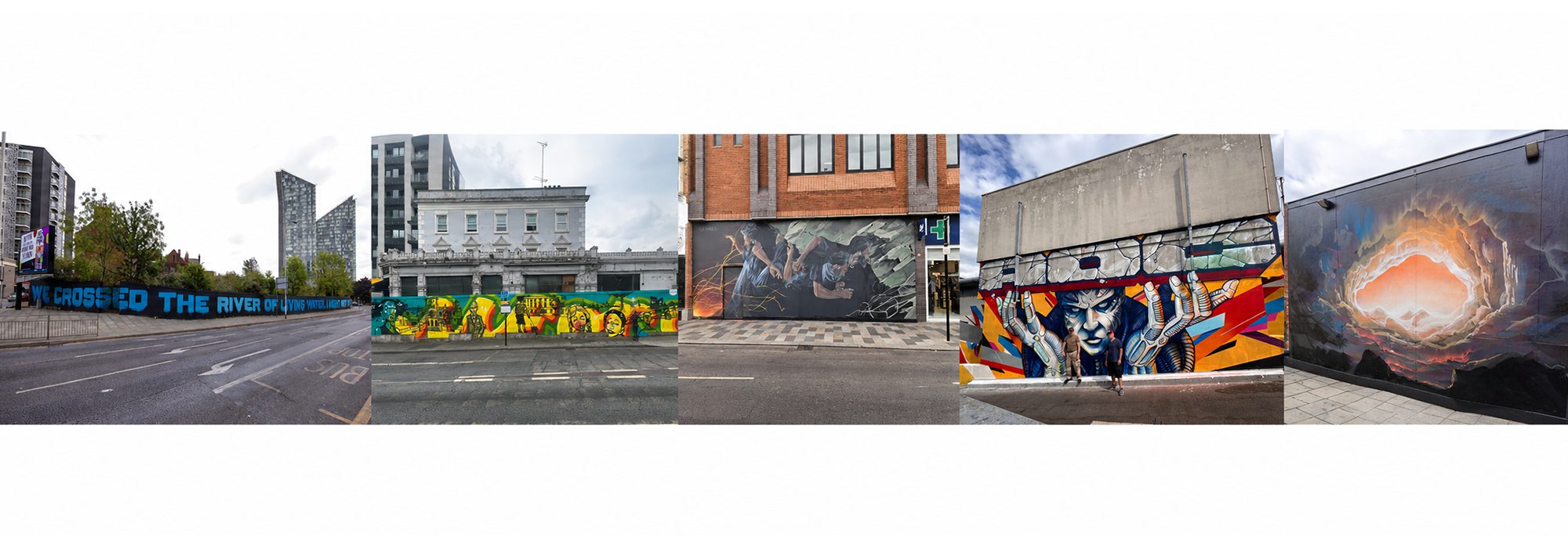 Completed Ilford inColour murals that remain across the town centre
