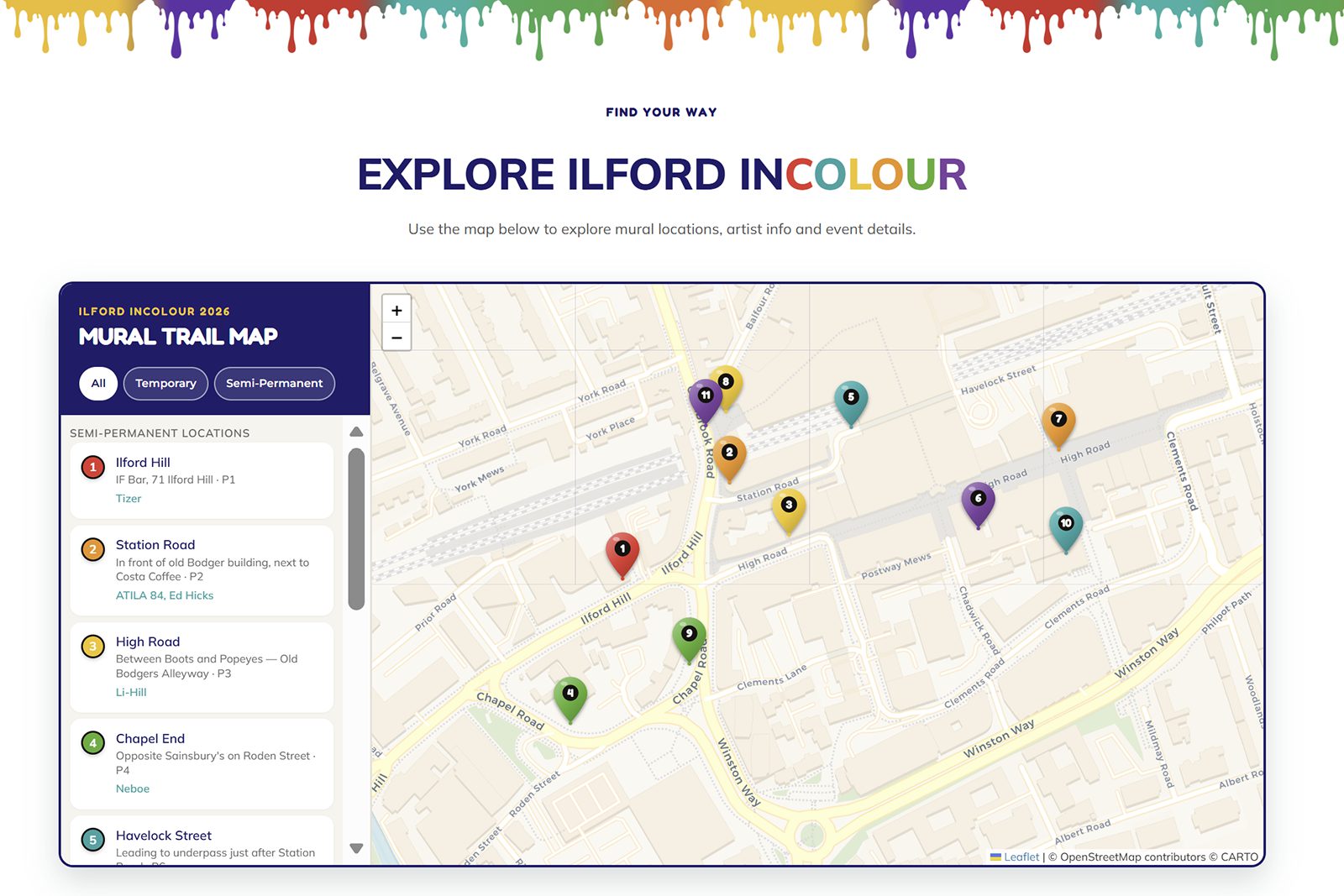 The Ilford inColour interactive mural map